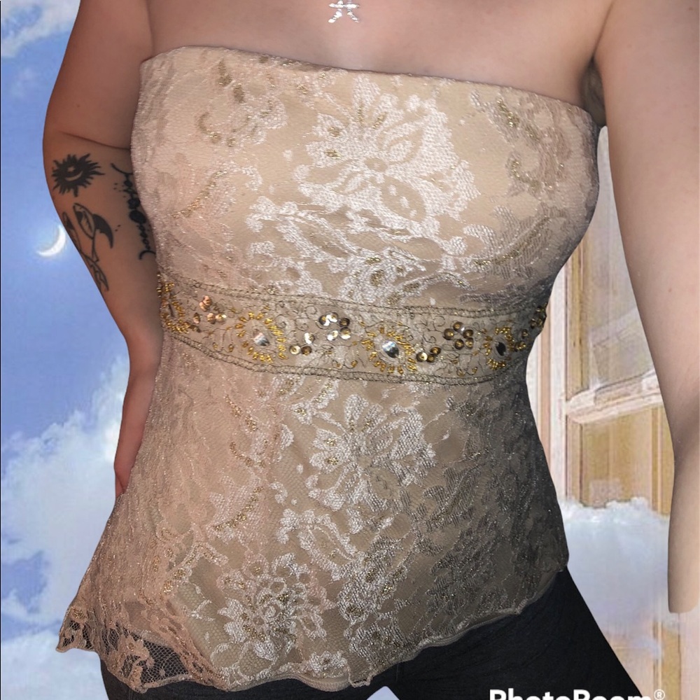 LP Egen Sequin Lace Tube Top